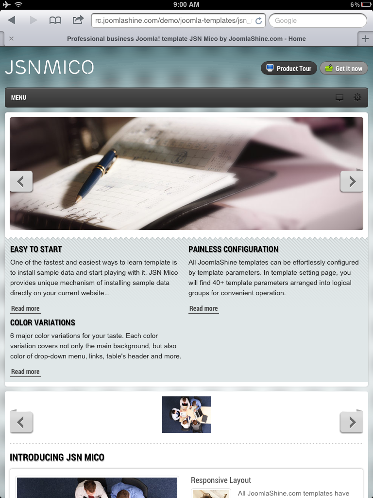 Mobile Ipad layout overview